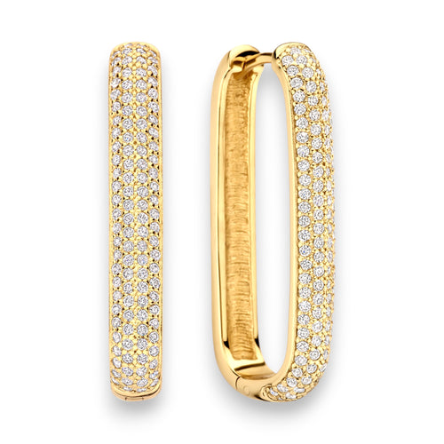 Large Icon Pavé Hoops | Gold 16k