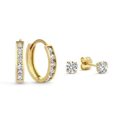 Dara Brillane Stone Earrings Set | White Gold 14k