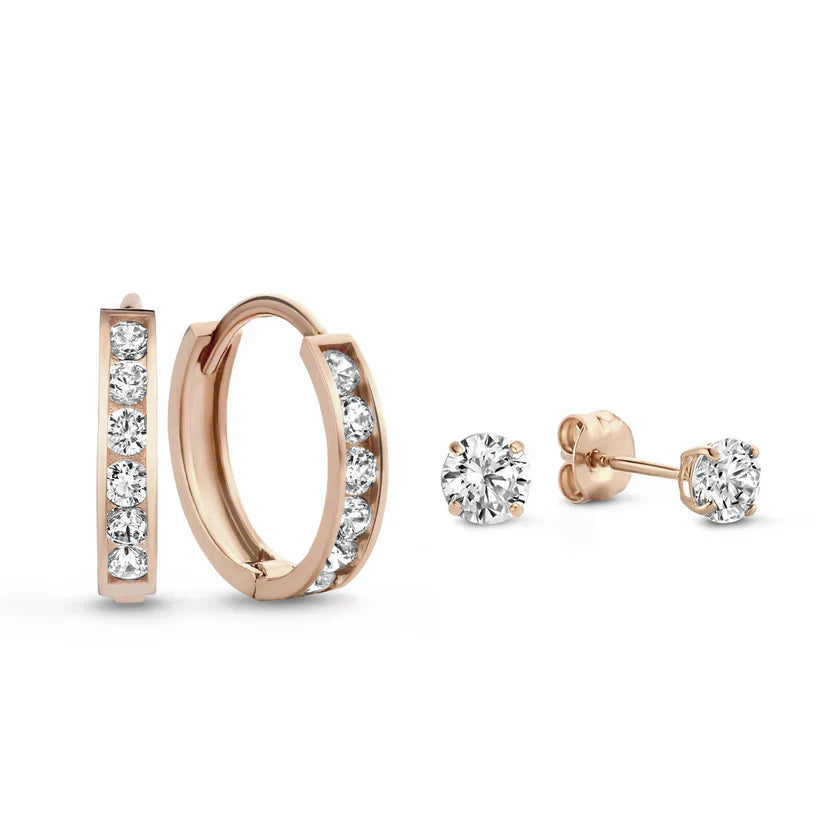 Dara Brillane Stone Earrings Set | White Gold 14k