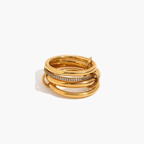 Ivana Minimalist Stacked Four Band Ring