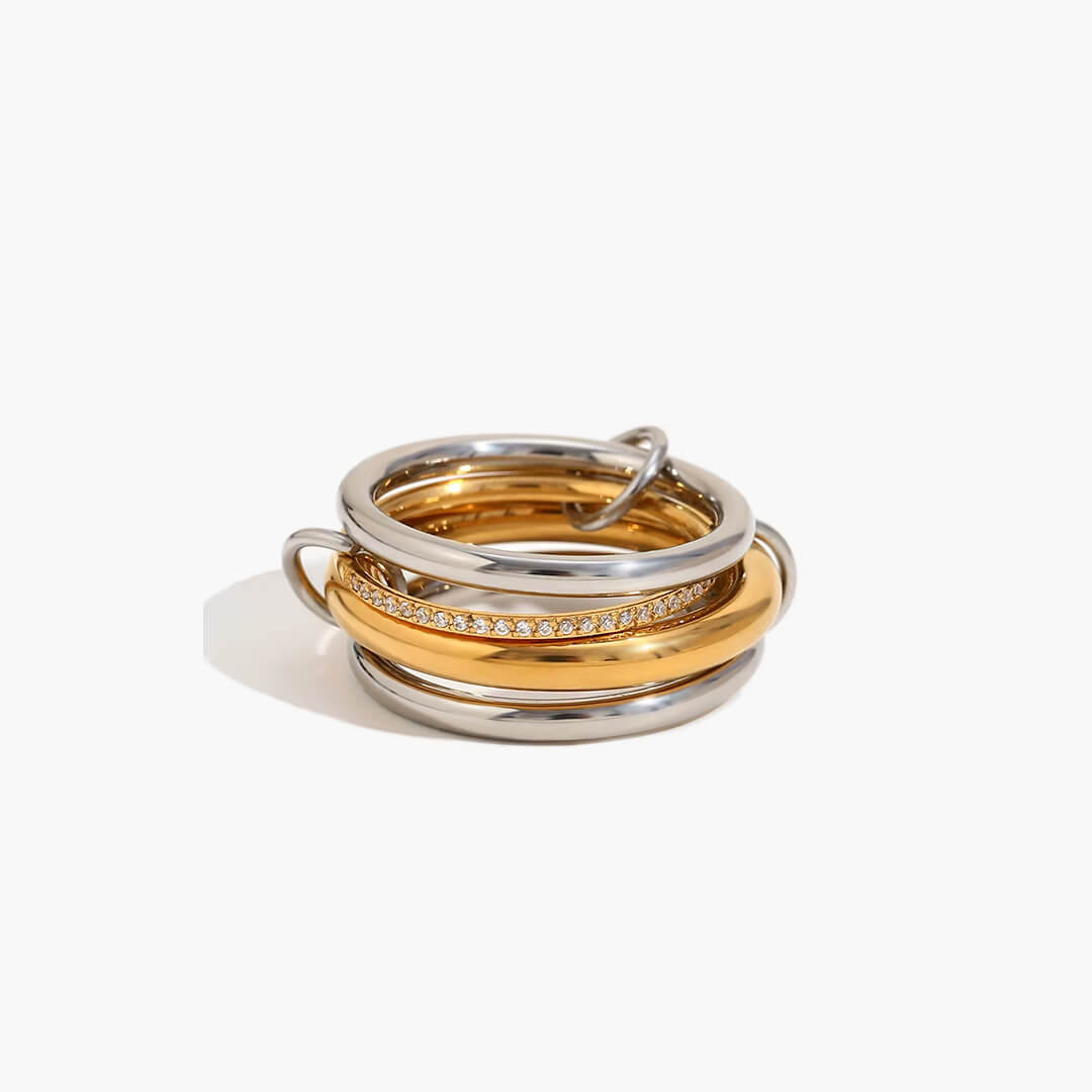 Ivana Minimalist Stacked Four Band Ring