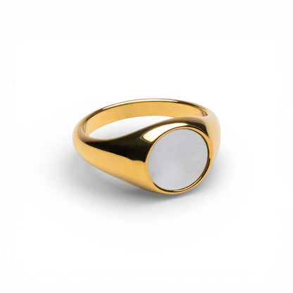 Iridescent Mother of Pearl Statement Ring