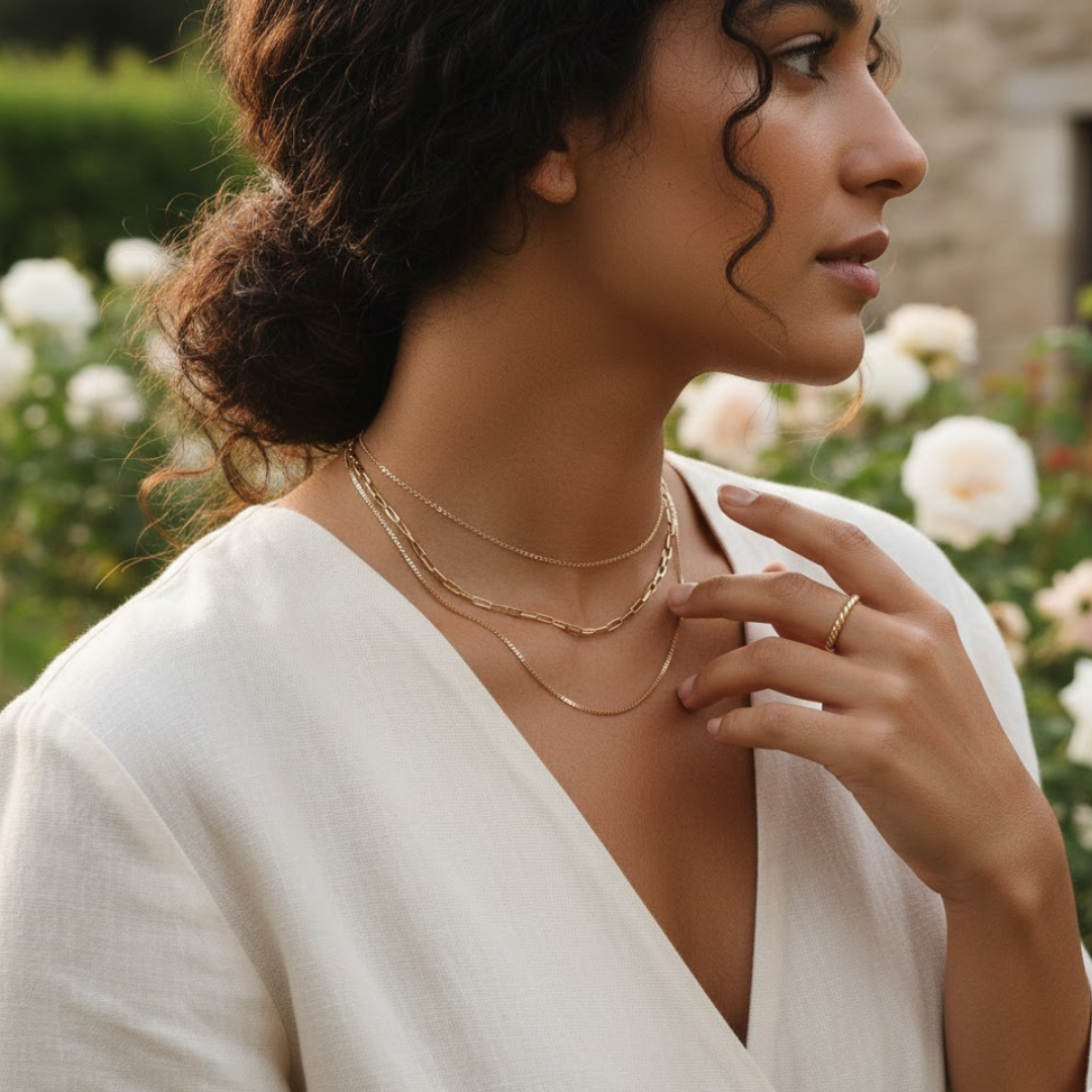 Triple Layered Gold Necklace