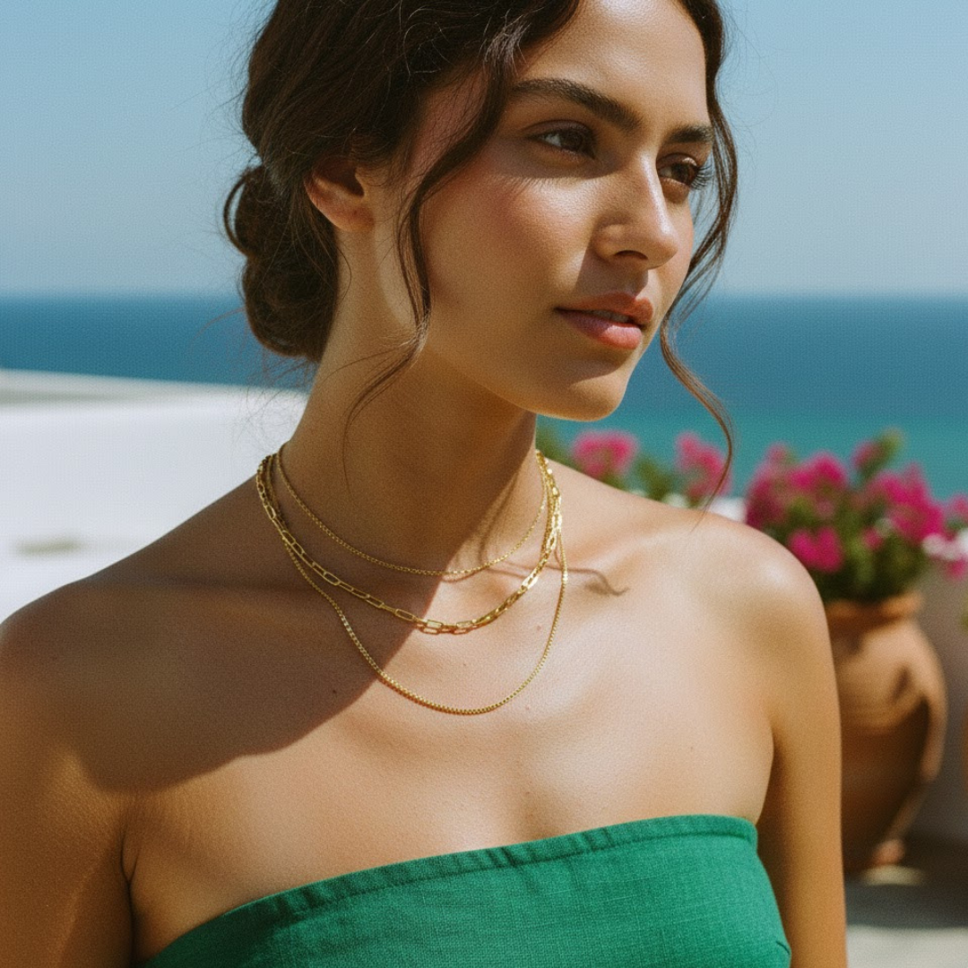 Triple Layered Gold Necklace