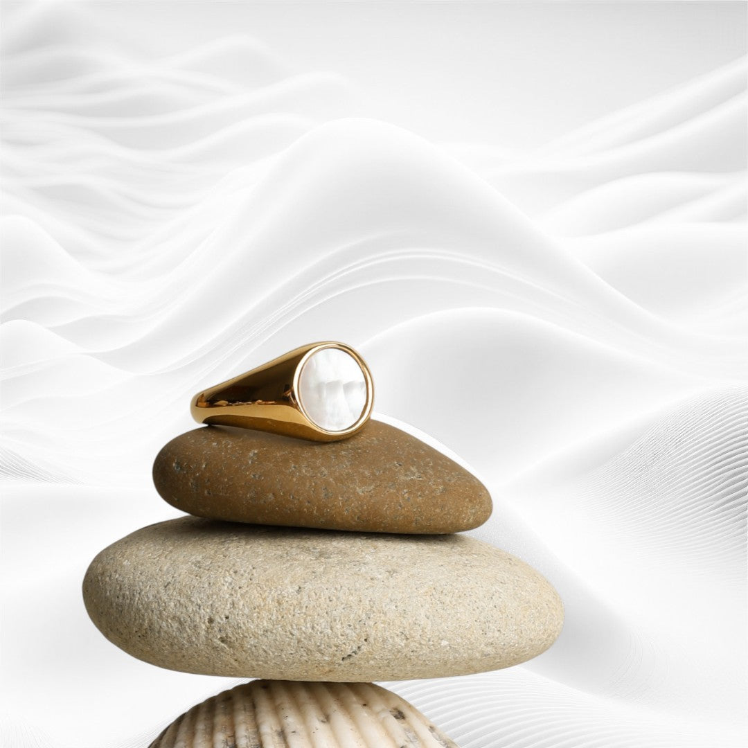 Iridescent Mother of Pearl Statement Ring