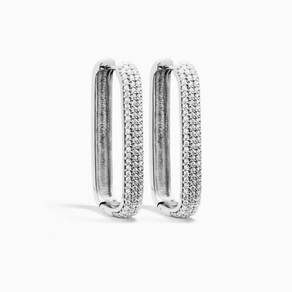 Large Icon Pavé Hoops | White Gold 16k