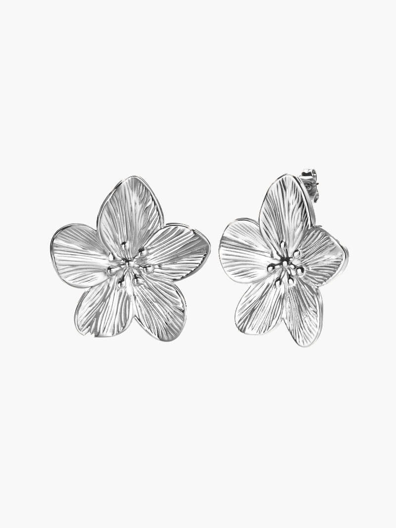 Lea Floral Statement Earrings - Gold Plated
