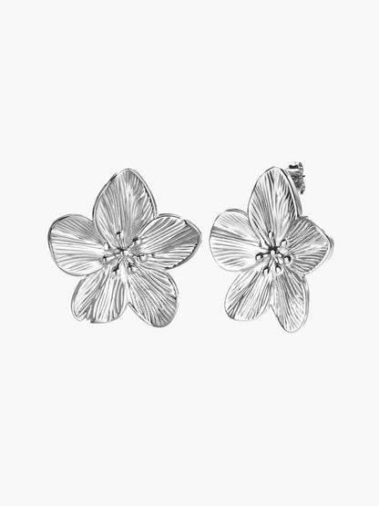 Lea Floral Statement Earrings - Gold Plated