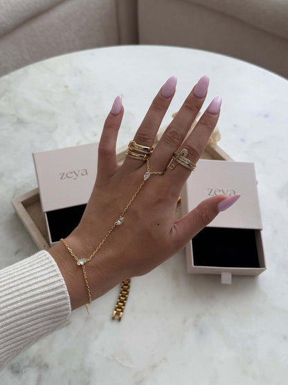Marquise Zirconia Chain Bracelet