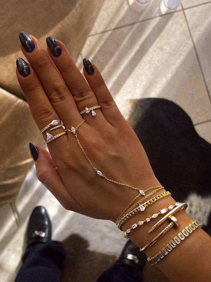 Marquise Zirconia Chain Bracelet