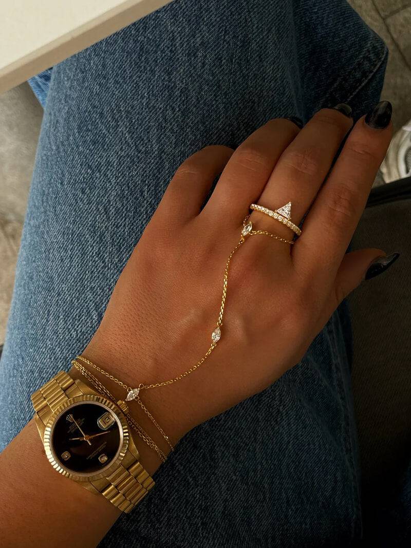 Marquise Zirconia Chain Bracelet