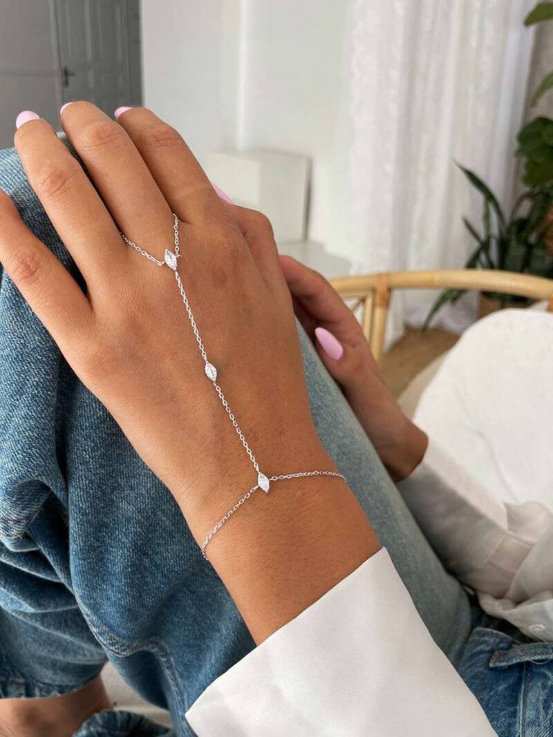 Marquise Zirconia Chain Bracelet