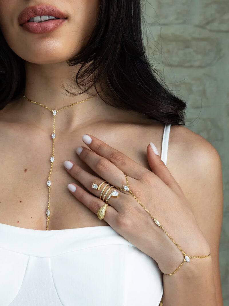 Marquise Zirconia Chain Bracelet
