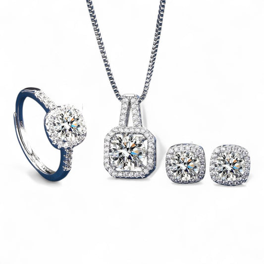 Aria Square Radiant Set | White Gold 16k