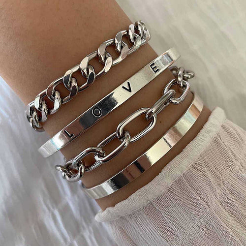Elan Mercer Bracelet Set | White Gold 18k