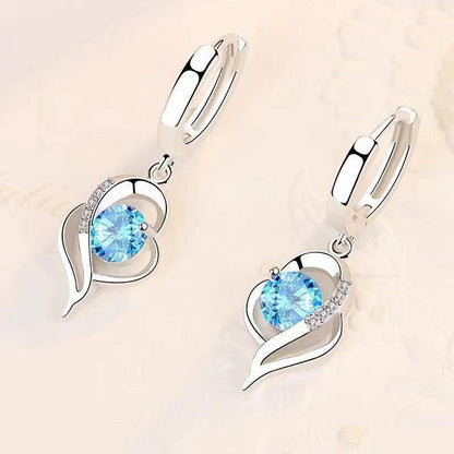 Eclipse Heart Drop Earrings | White Gold 18k