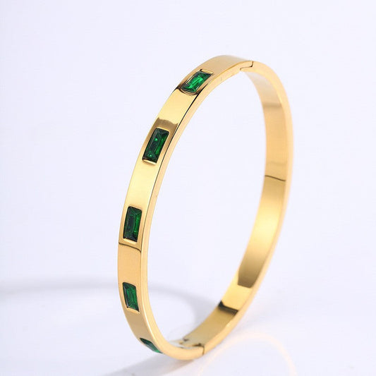 Renata Scarlatti Bracelet Green | Gold 16k