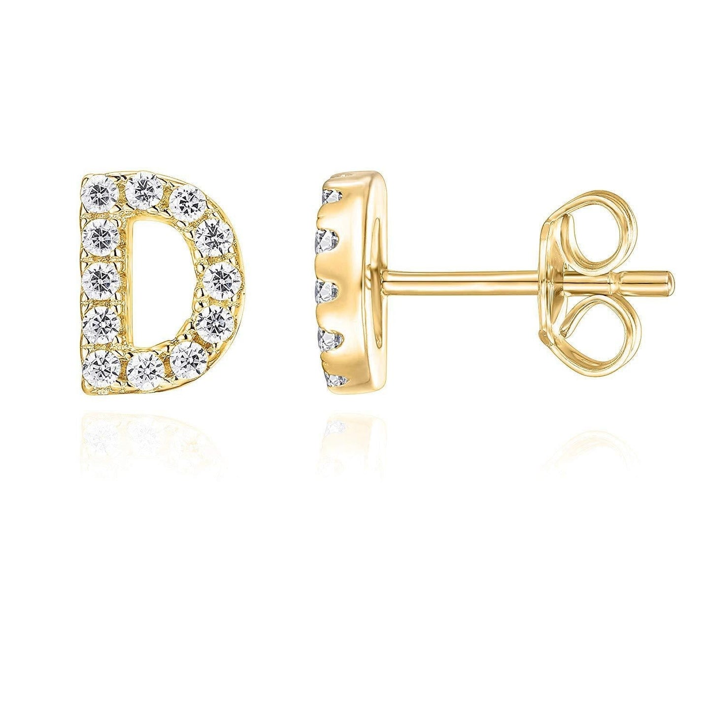 Initial Earring 1pc | White Gold 16k