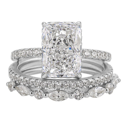 Jaily 3PC Wedding Ring Set | White Gold 18k