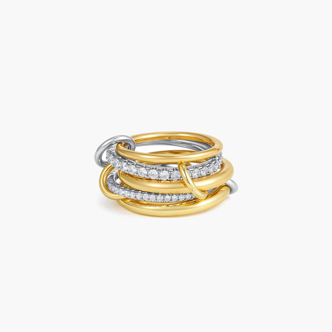 Ophelie Luxe Gemstone Stacked Ring - Five Bands