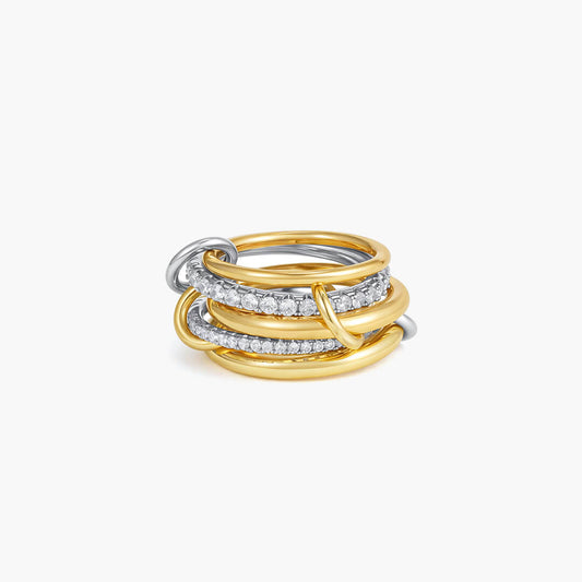 Ophelie Luxe Gemstone Stacked Ring - Five Bands