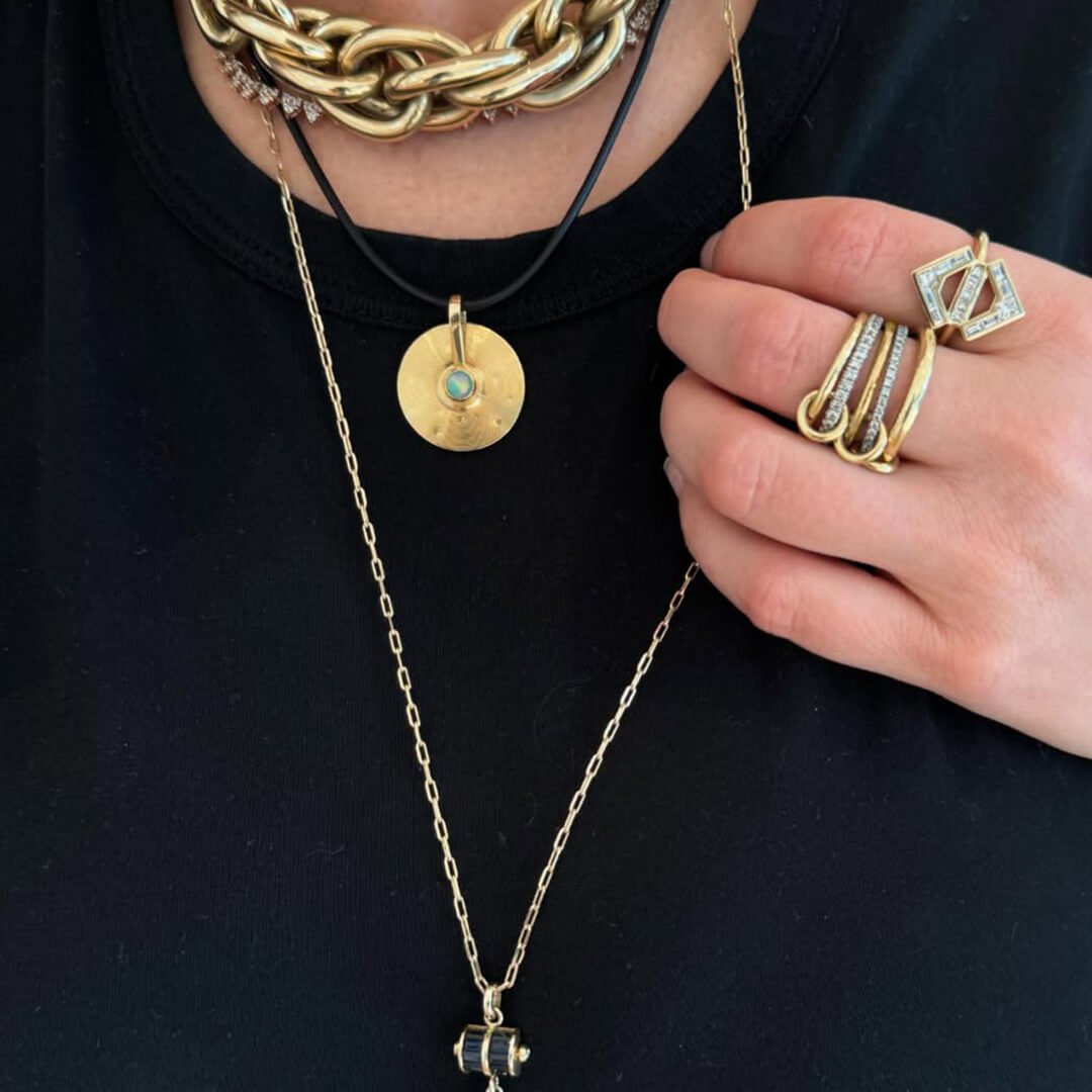 Ophelie Luxe Gemstone Stacked Ring - Five Bands