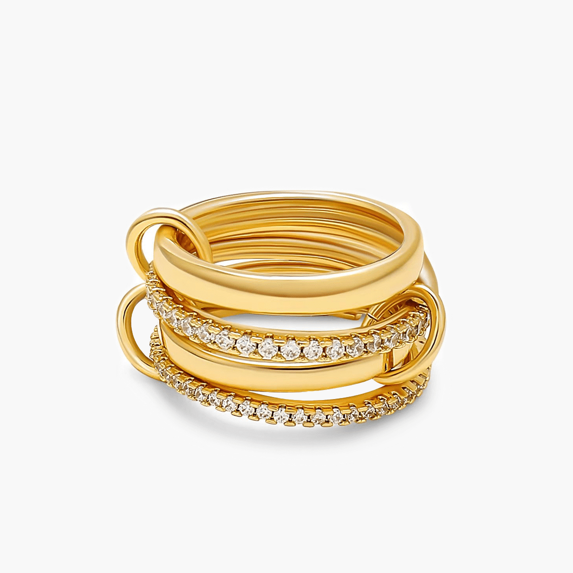 Paloma Glamour Rhinestone Stacked Ring