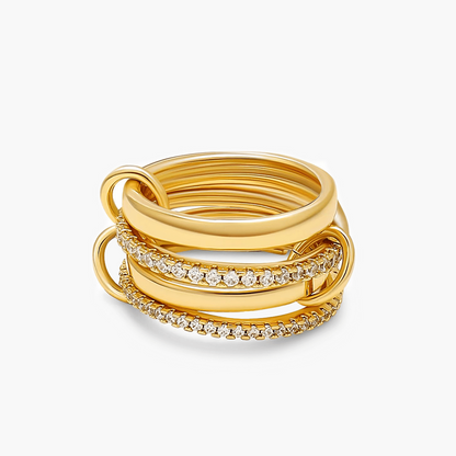 Paloma Glamour Rhinestone Stacked Ring