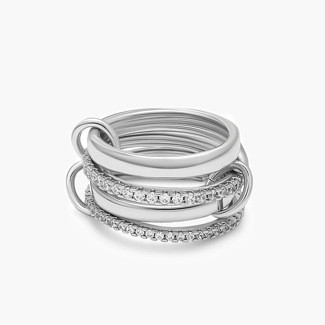 Paloma Glamour Rhinestone Stacked Ring