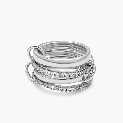 Paloma Glamour Rhinestone Stacked Ring