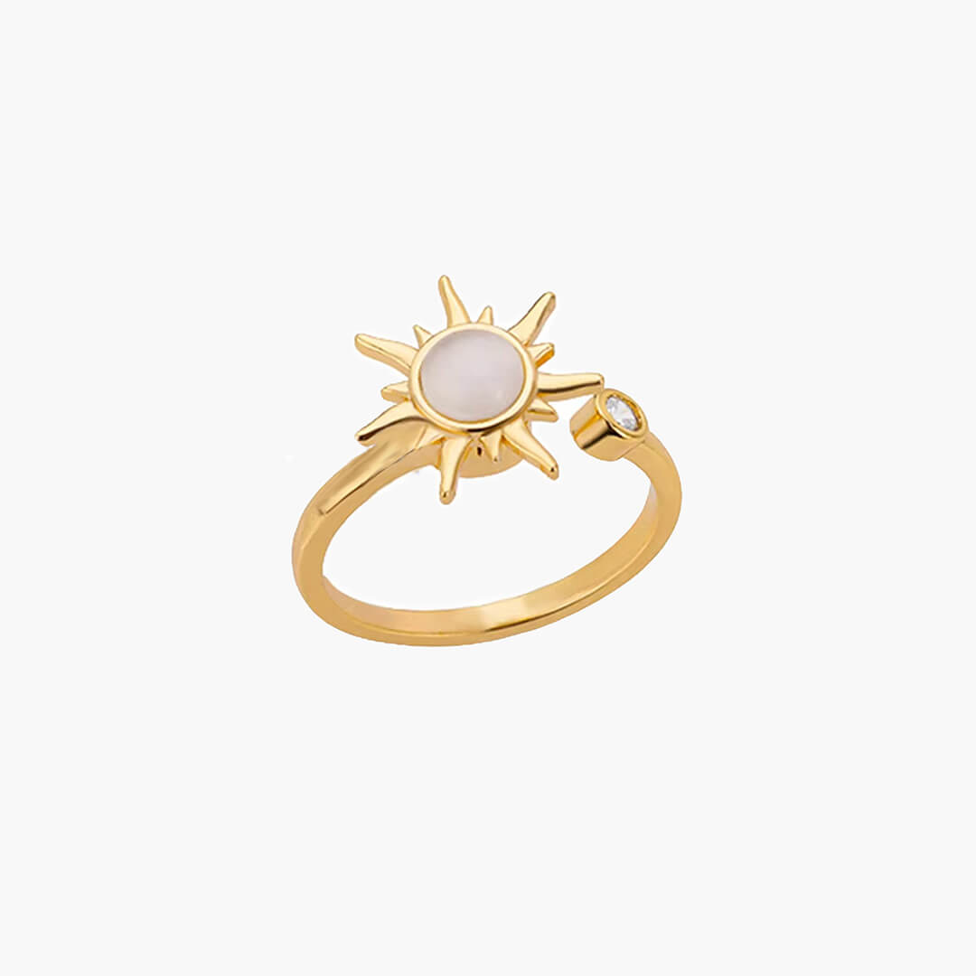 Sun Anxiety Spinner Ring Gold Plated