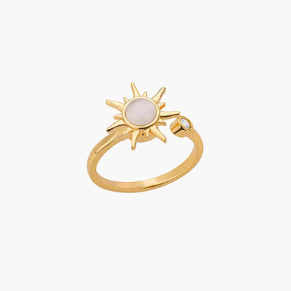 Sun Anxiety Spinner Ring Gold Plated