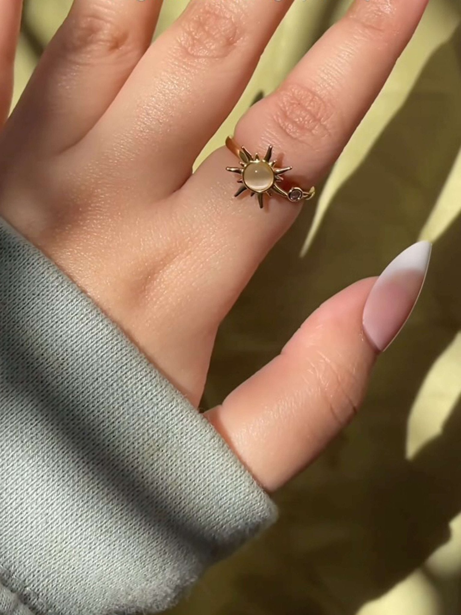 Sun Anxiety Spinner Ring Gold Plated