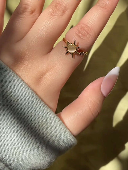 Sun Anxiety Spinner Ring Gold Plated
