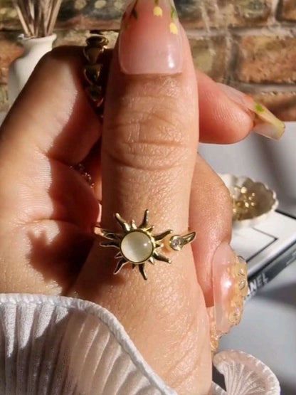 Sun Anxiety Spinner Ring Gold Plated