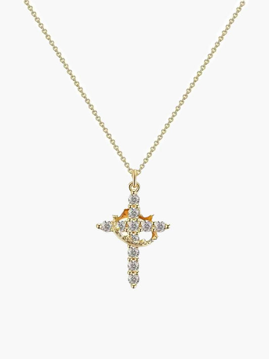 Tabitha Gemstone Cross Pendant Necklace