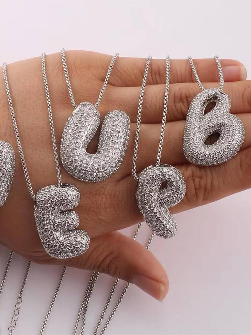 The Pave Letter Necklace