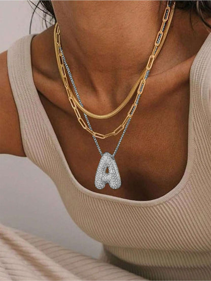 The Pave Letter Necklace