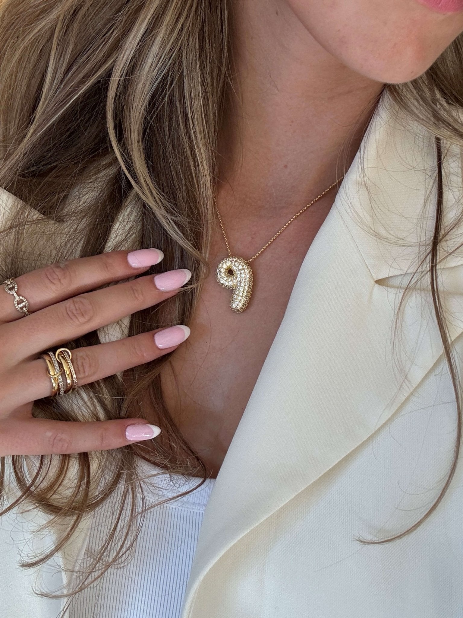 The Pave Letter Necklace
