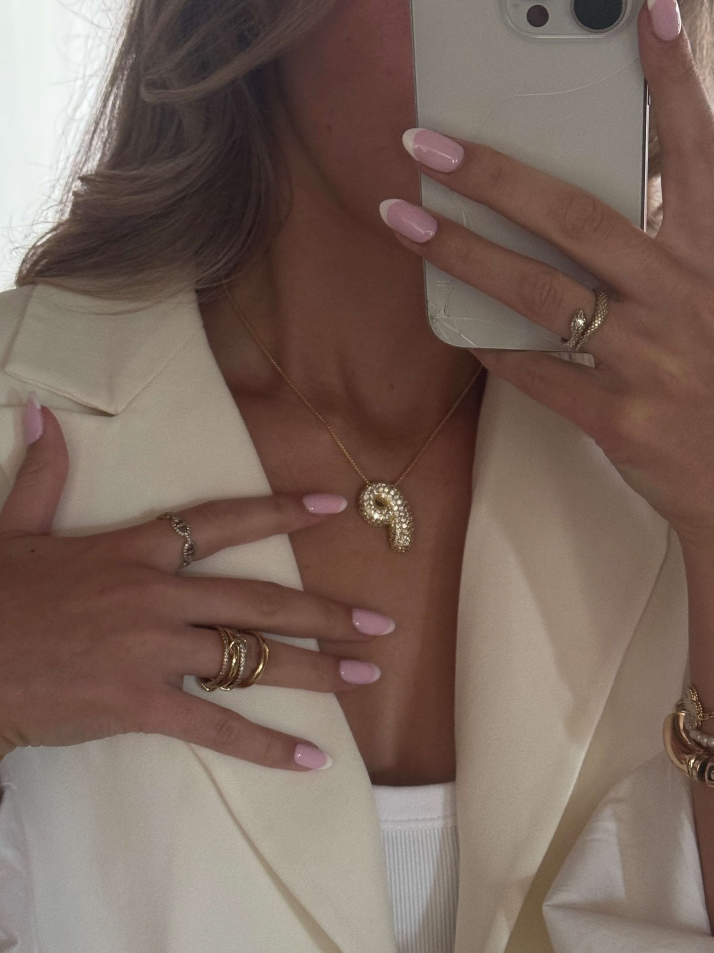 The Pave Letter Necklace
