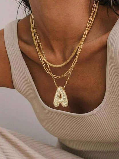 The Pave Letter Necklace