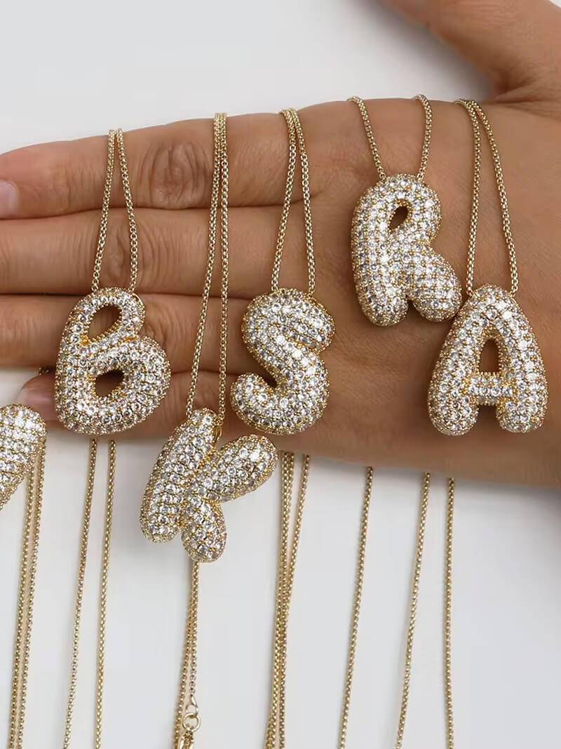 The Pave Letter Necklace