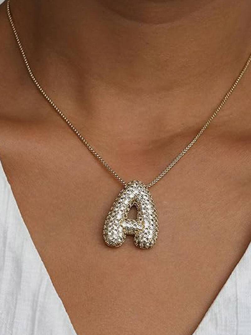 The Pave Letter Necklace