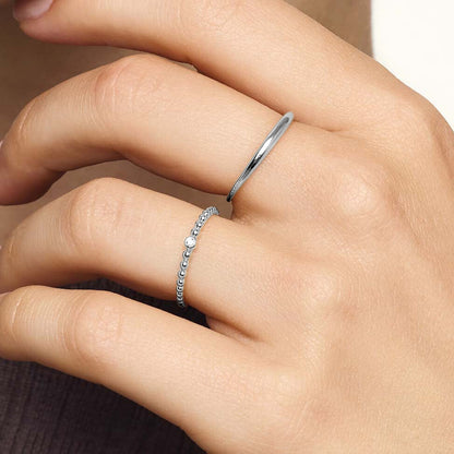 Slim Dome Ring | White Gold 14k