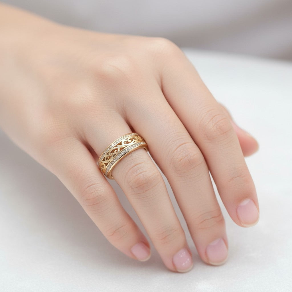 Shiny Hollow Gold Ring | Gold 16k