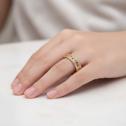 Shiny Hollow Gold Ring | Gold 16k