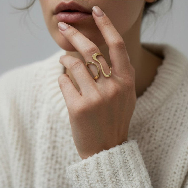 Irregular Wavy Ring | Gold 18k