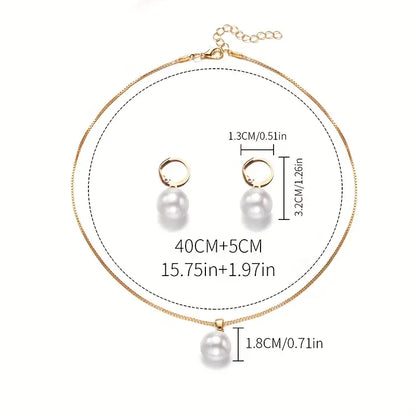 Golden Grace Pearl Jewelry Set | Gold 18k