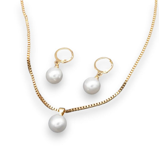 Golden Grace Pearl Jewelry Set | Gold 18k