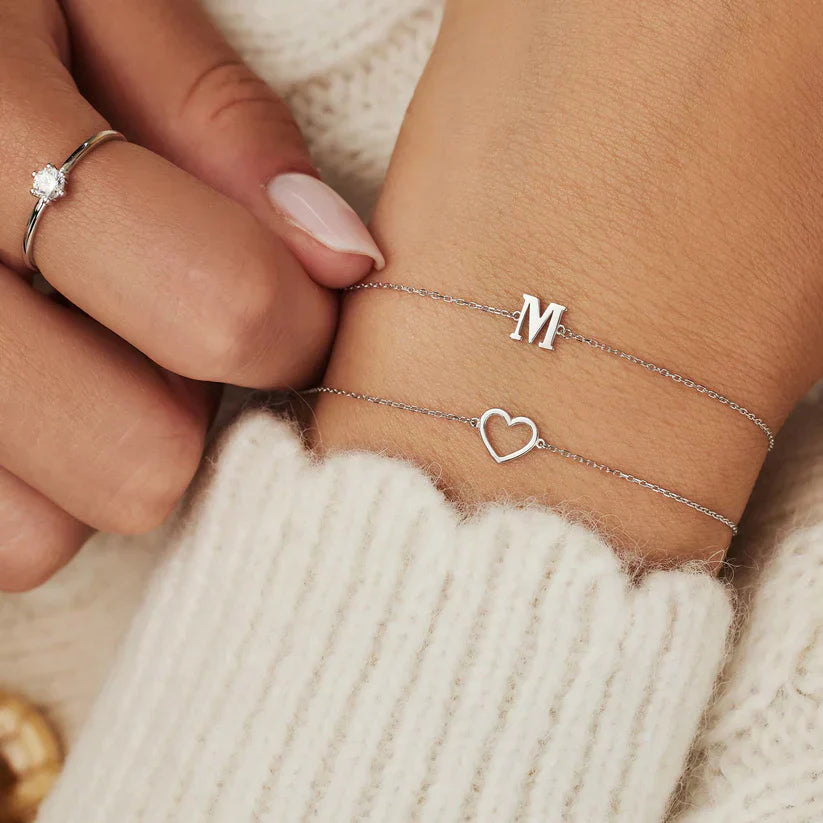 Vita Signa Initial Bracelet | White Gold 14k